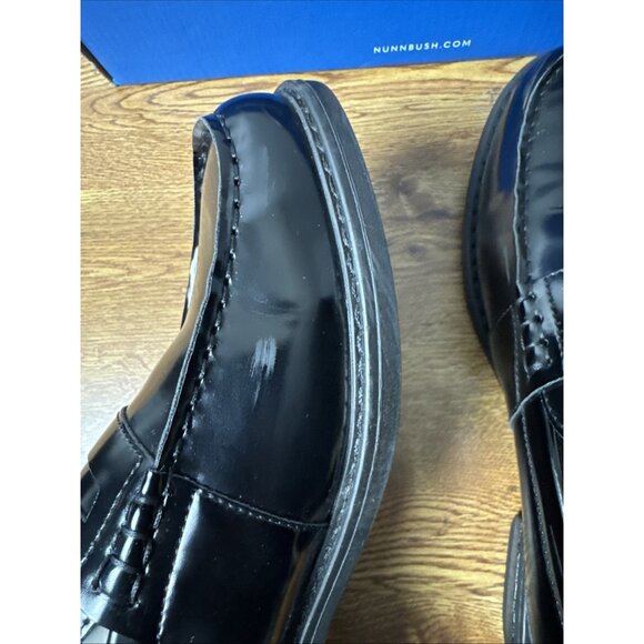 Nunn Bush Shoes Mens 9W Lincoln Penny Loafers Black Leather Casual 85538-009 - Picture 9 of 11